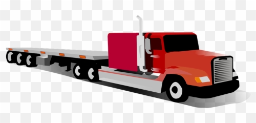 Big Truck Eighteen Wheeler Tractor - Flatbed Clip Art Emoji