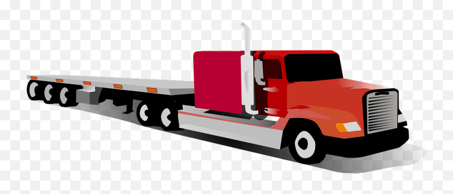 Big Truck Eighteen Wheeler Tractor - Flatbed Truck Clip Art Emoji,Fire Truck Emoji