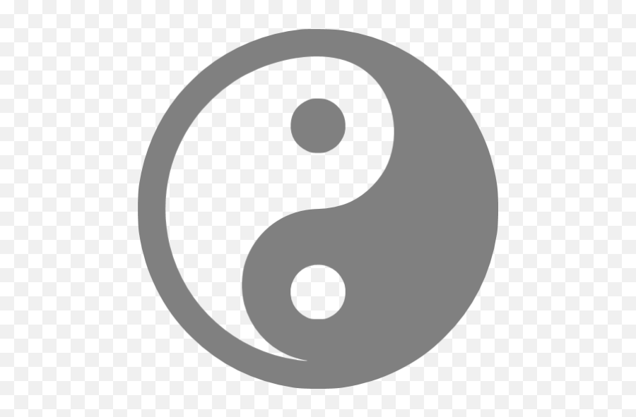 Gray Yin Yang Icon - Yin And Yang Gray Emoji,Yin And Yang Emoticon