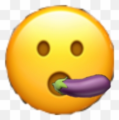 Trending Eggplant Stickers - Smiley Emoji