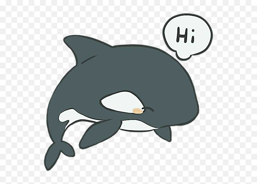 Orca Whale Animation Text Kawaii Animal Freetoedit - Dibujos De Orcas Kawaii Emoji,Whale Emoji Text