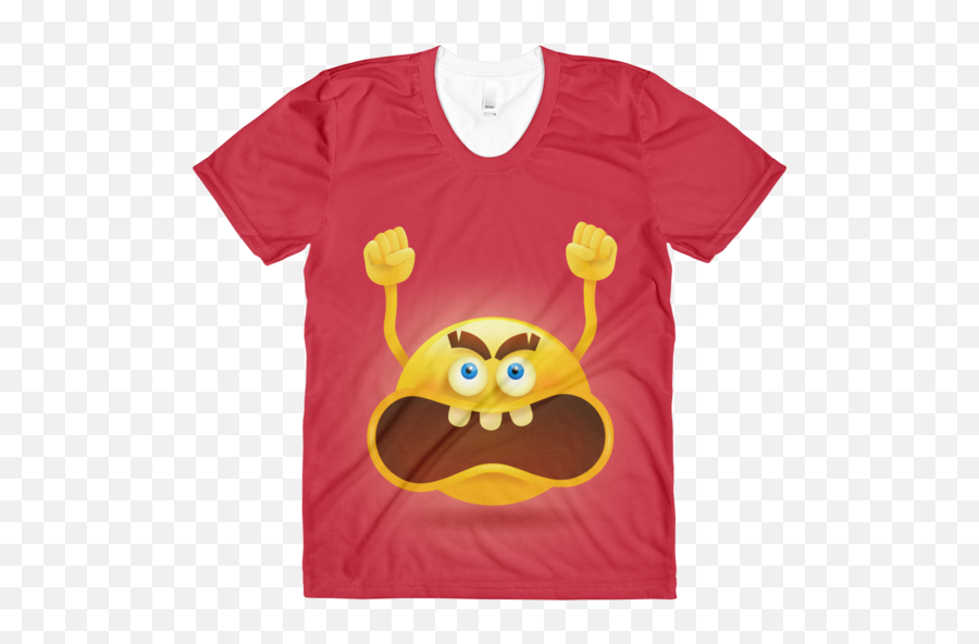 Womenu2019s Angry Emoji Face Crew Neck T - Shirt Jackson Wang T Shirt,Angry Emoji Face
