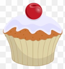 Muffin With A Cherry - Transparent Cupcake Clipart Png Emoji,Muffin Emoji