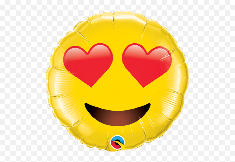 Qualatex Foil 71cm Emoji Smiley Face - Smiley Face,Emoji With The Heart Eyes