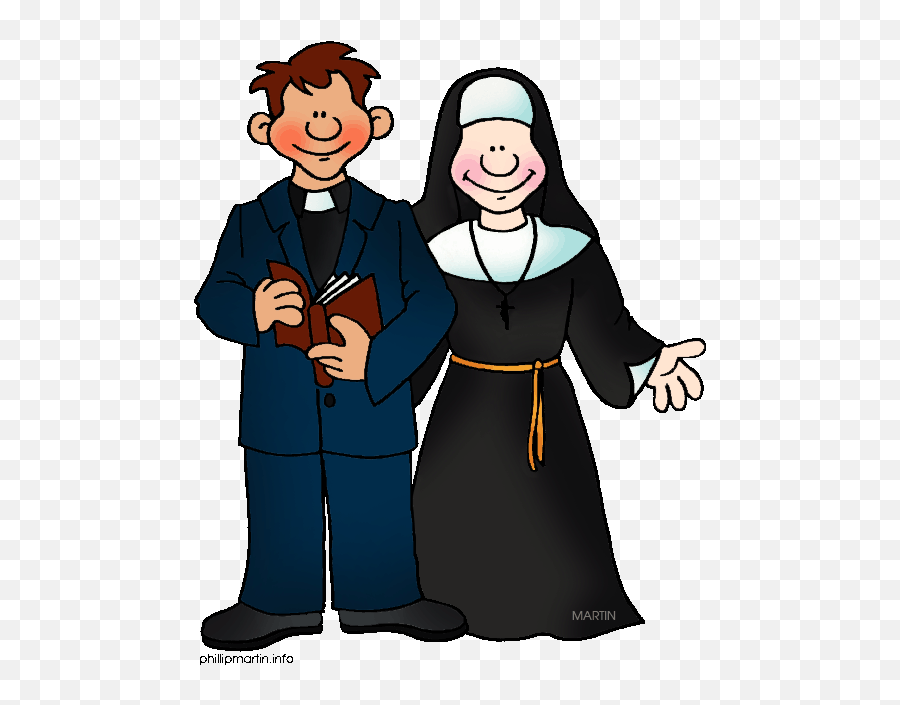 Nun Praying Clipart - Priest And Nun Clipart Emoji,Praying Man Emoji