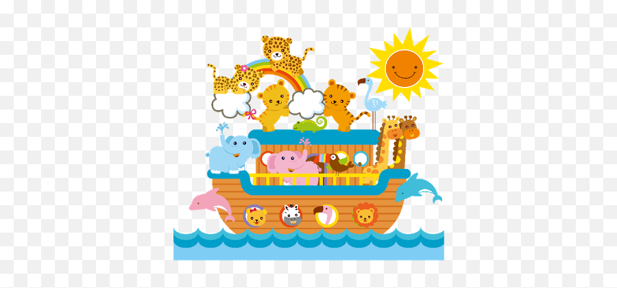 Cute Noahs Ark Clipart - Ark Cartoon Animals Emoji,Ark Emoji
