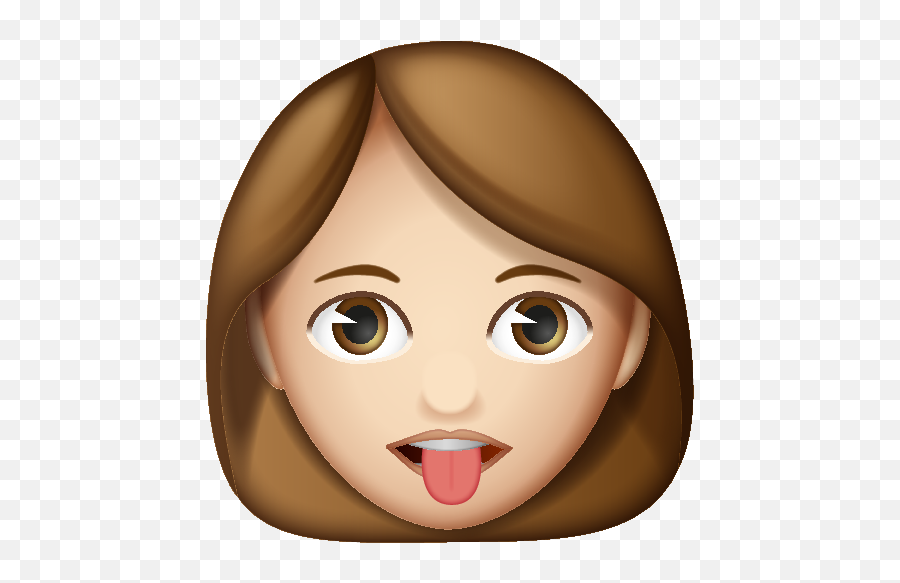 Brown Hair With Red Tongue - Brown Hair Woman Emoji,Brown Emoji