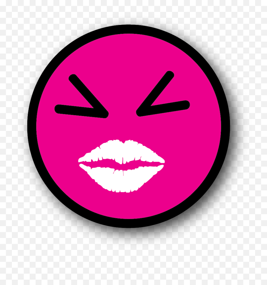Kiss - Racing Sticker Vinyl Sticker Circle Emoji,Emoticon Kiss