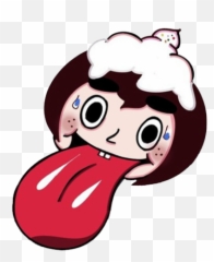Drawn Tongue Bitten Lip - Cartoon Clipart Full Size Glositis Animacion Emoji