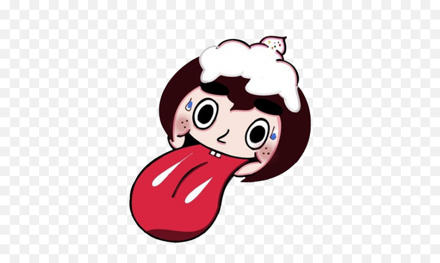 Drawn Tongue Bitten Lip - Cartoon Clipart Full Size Glositis Animacion Emoji,Licking Lips Emoticon