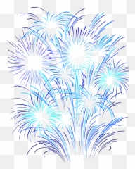 Firework Clipart Flower - Blue White Background Emoji