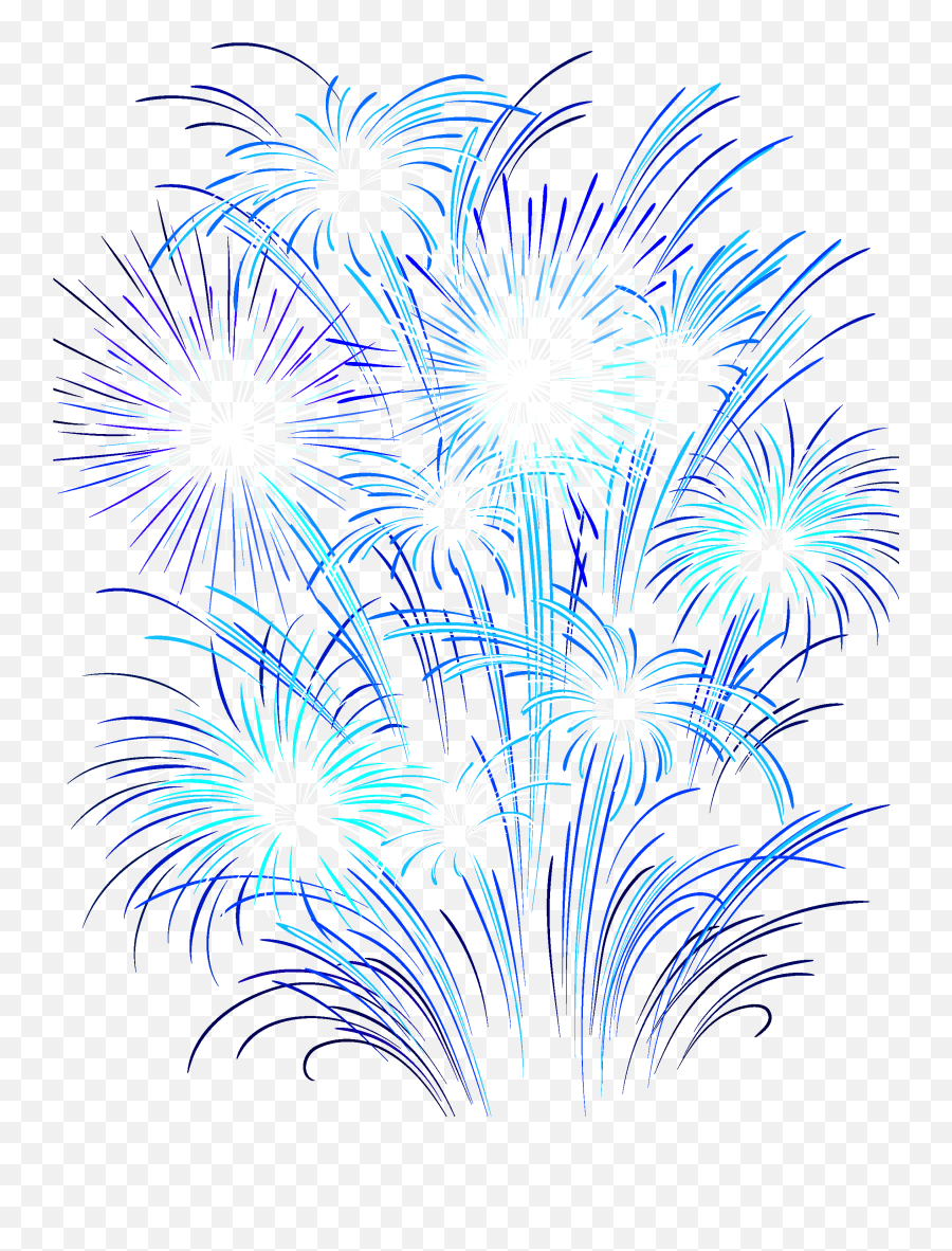 Firework Clipart Flower Firework - Blue Firework White Background Emoji,Firework Emoji