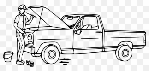 Oil Mechanic Vehicle Maintenance - Mechanic Clipart Black And White Emoji,Pickup Truck Emoji