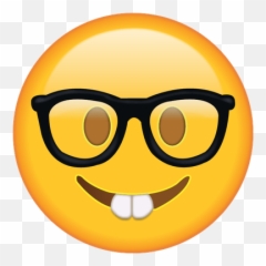 Face With Tears Of Joy Emoji Transparent Png - Nerd