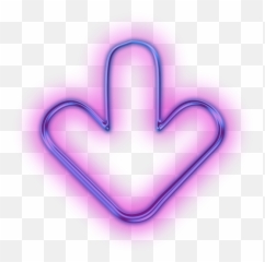 Holographic Purple Neon Arrow Down - Cute Going Emoji