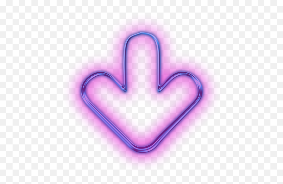 Holographic Purple Neon Arrow Down - Cute Arrow Going Down Emoji,Emoji Arrow Down