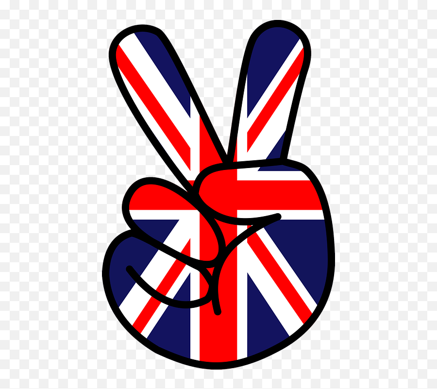 Peace Victory Union Jack - Two Fingers Union Jack Emoji,Union Jack Emoji