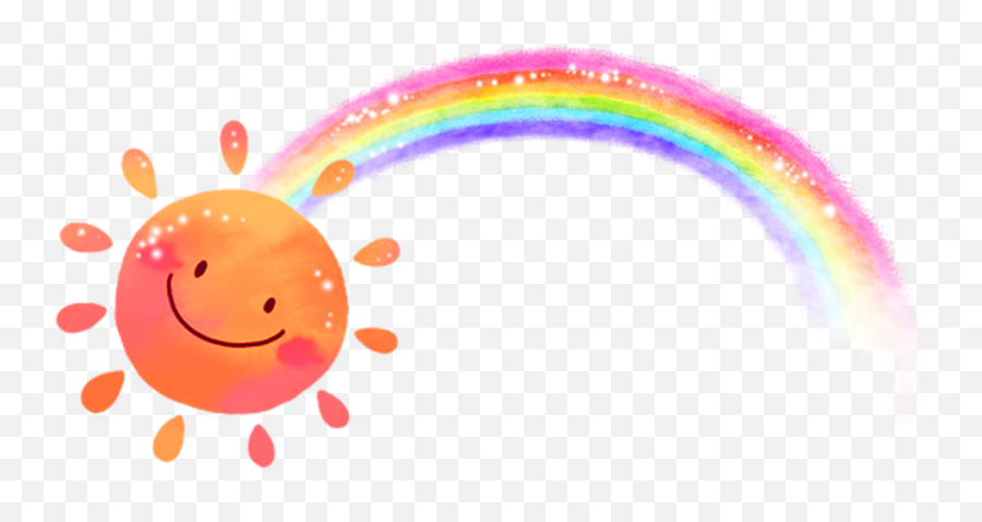 Freetoedit Sun Sunshine Rainbow - Rainbow And Sunshine Cartoon Emoji,Rainbow Facebook Emoji