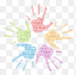 Word Cloud Hands Animal Welfare - Art For New School Year Emoji