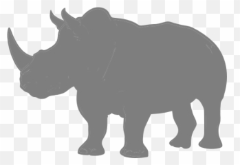 Cartoon Black Rhino - Clip Art Library Silhouette Rhino Clipart Black And White Emoji,Rhino Emoji