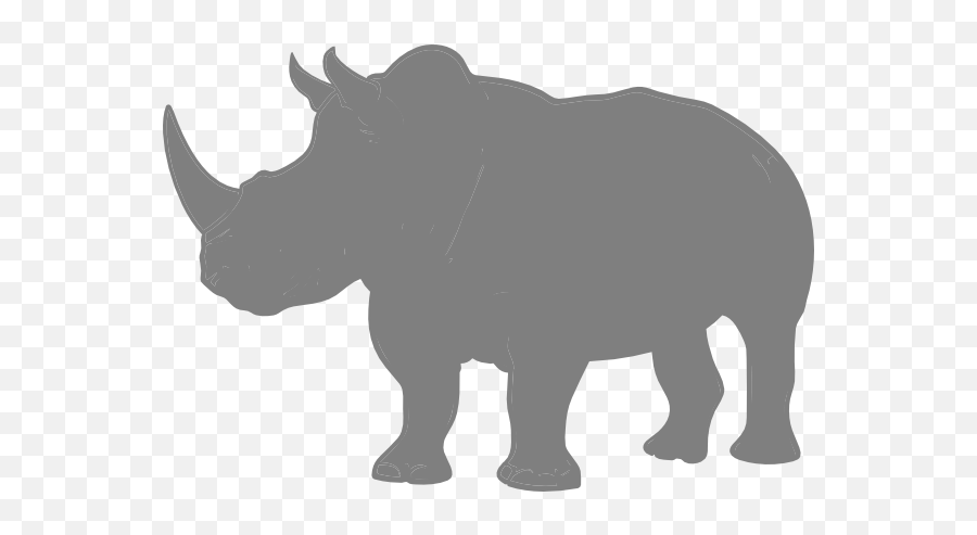 Cartoon Black Rhino - Clip Art Library Silhouette Rhino Clipart Black And White Emoji,Rhino Emoji