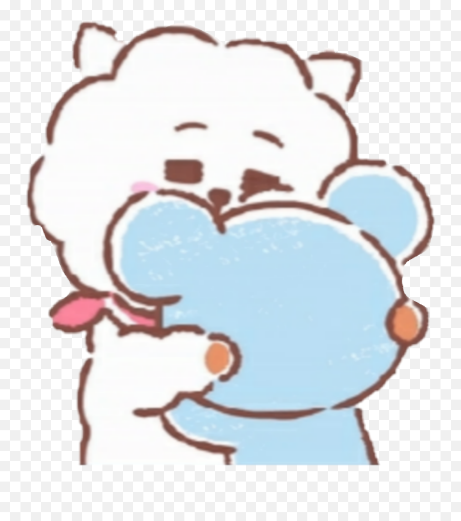Rj Koya Namjin Bts Bt21 - Sticker By Geraldine Rj And Koya Hug Emoji,Bt21 Emoji