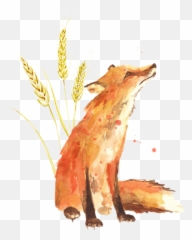 Little Prince Fox Wheat Png Download - Painting Print From Original Emoji