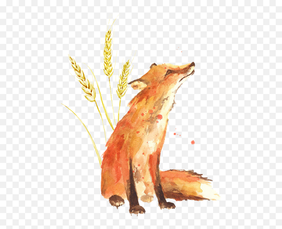 Little Prince Fox Wheat Png Download - Fox Painting Print From Original Emoji,Fox Emoji Iphone