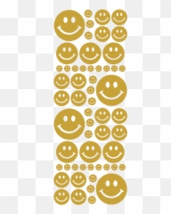 Caramel Tan Smiley Face Wall Decals - Lavender Emoji
