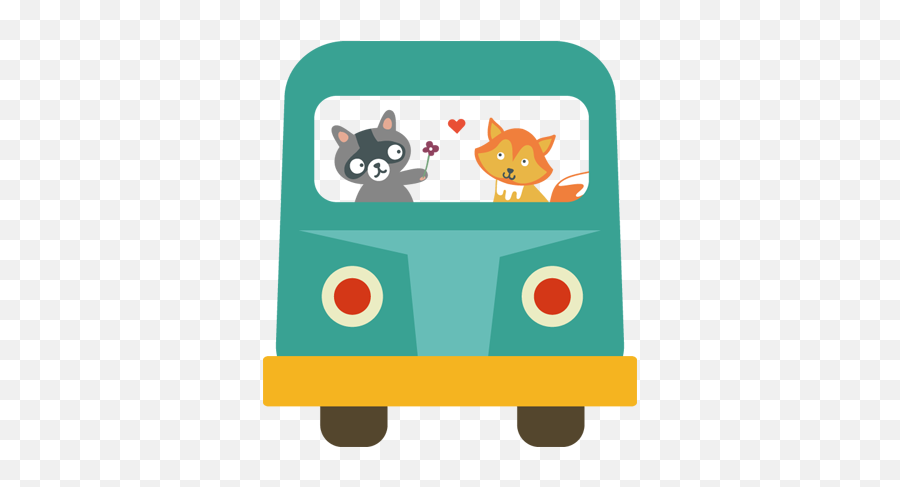 Kids Raccoon U0026 Fox Bus Wall Sticker - Mate Dia Del Amigo Emoji,Raccoon Emoji