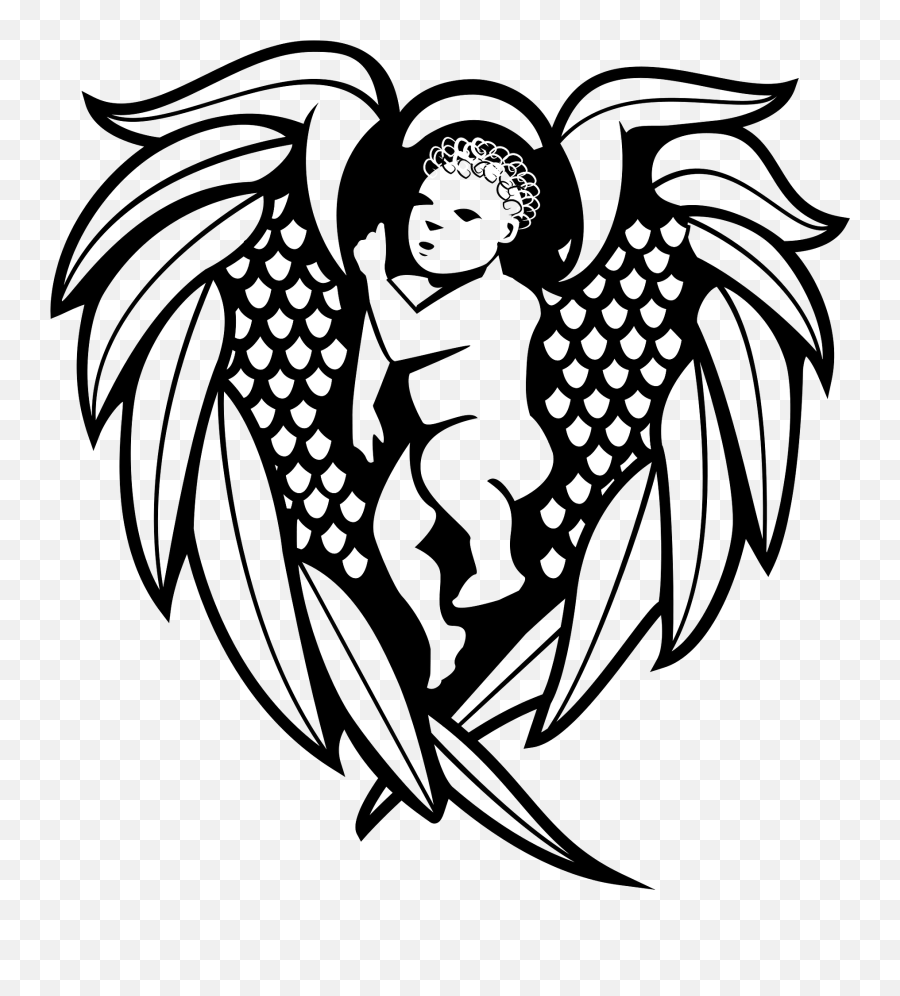 Angel Heart Clipart - Cocuk Melek Emoji,Angel Wings Emoji