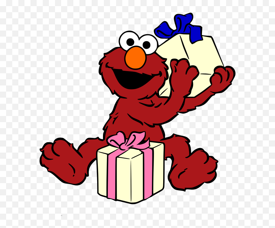 Elmo With Gifts Sesame Street Clipart Free Svg File - Tickle Me Elmo Emoji,Elmo Emoji
