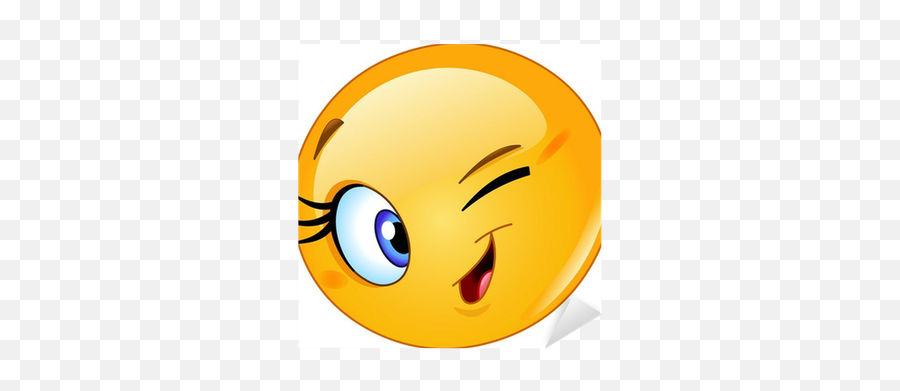 Emoticon Winking Sticker Pixers - Smiley Pics For Whatsapp Emoji,Female Emoticon