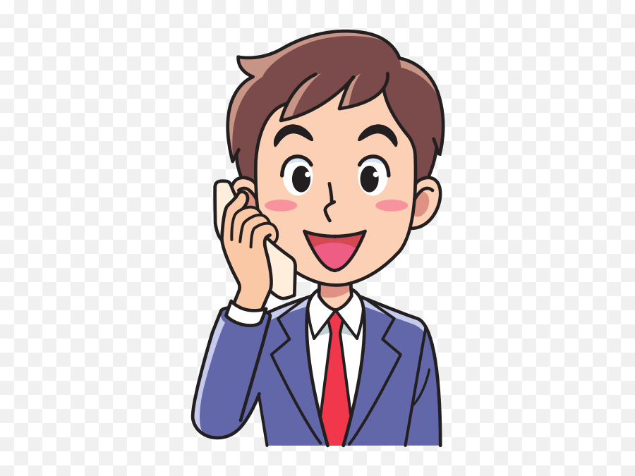Business Man Using A Phone - Man Thinking Clipart Png Emoji,Thinking Emoji Google