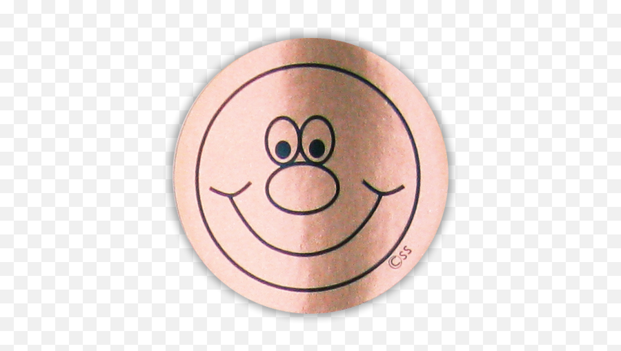Metallic Bronze Foil Smiley Face Stickers - Circle Emoji,Emoticon Stickers