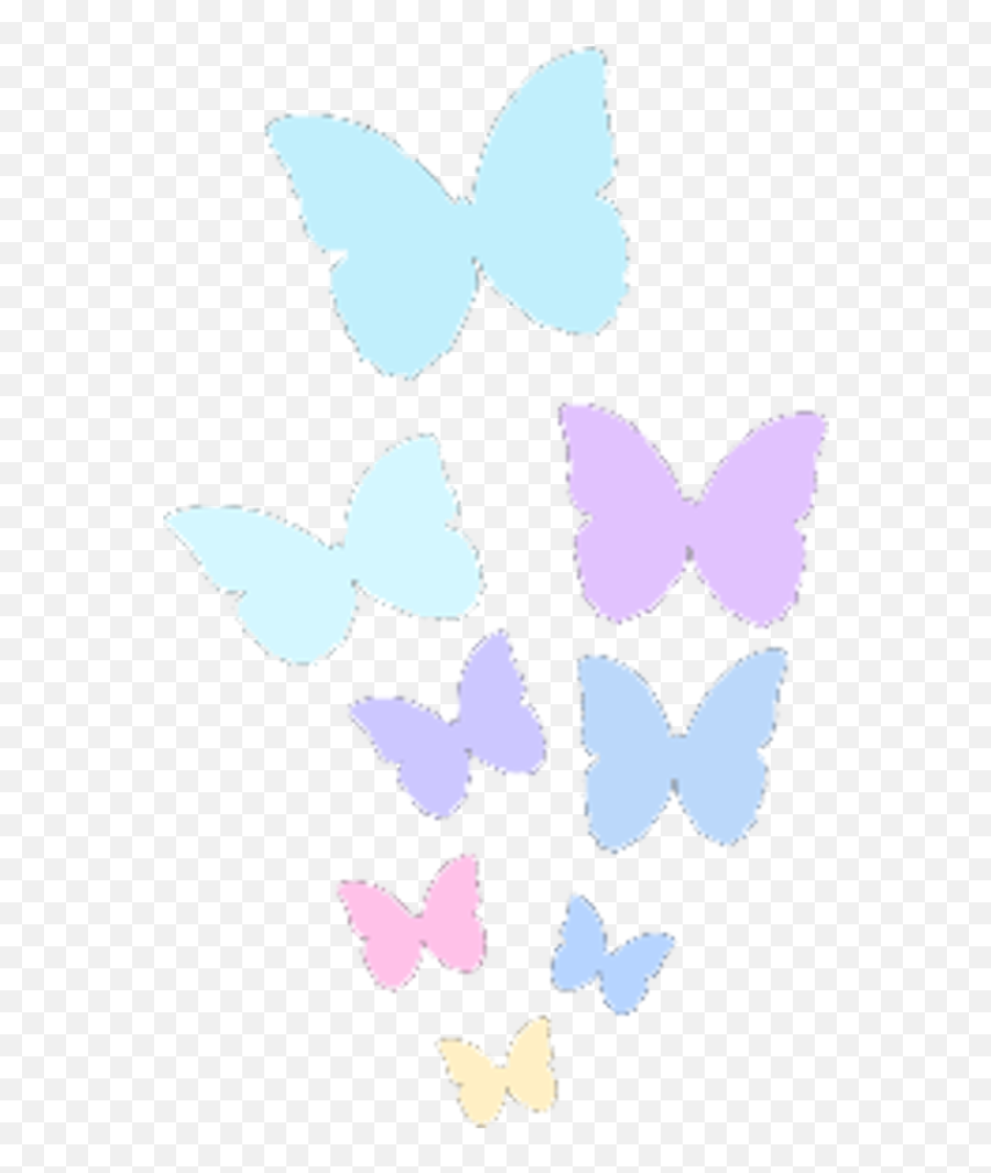 Butterfly Silhouette Clip Art - Pastel Butterflies Transparent Emoji,Moth Emoji