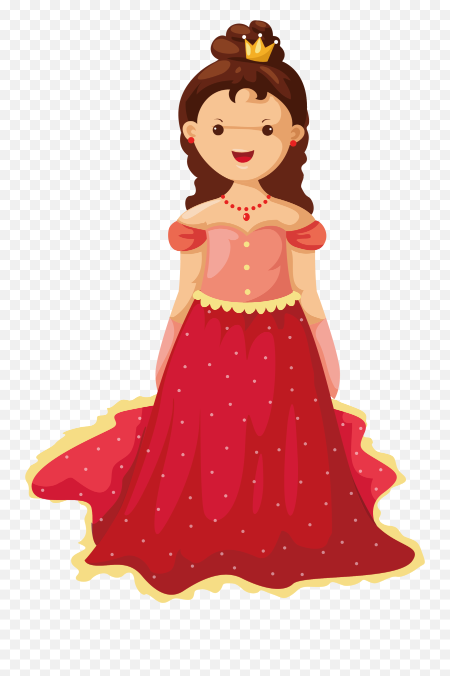 Princess Line Stock Photography - Cartoon Princess Emoji,Girl In Red Dress Emoji