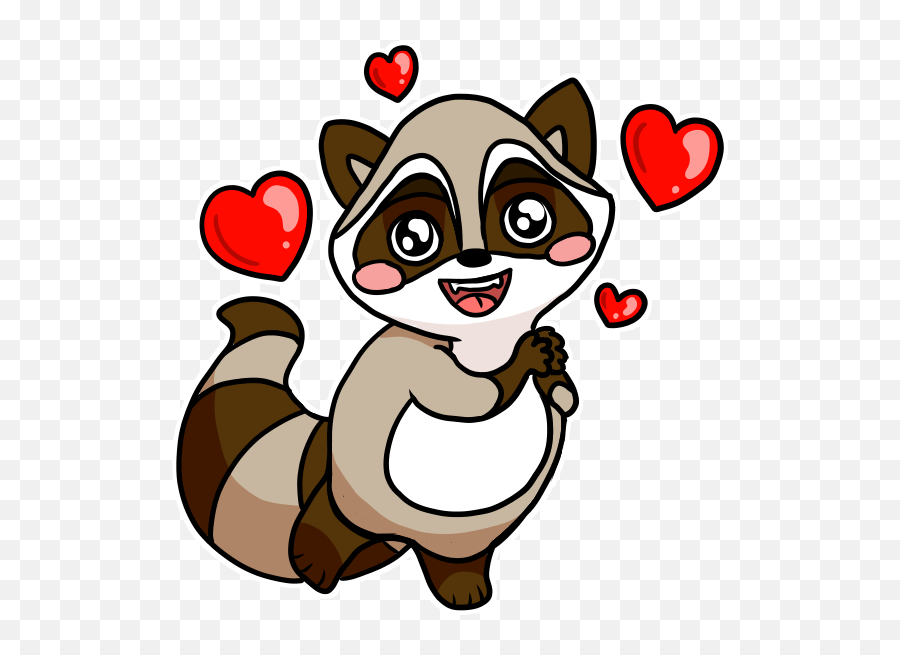 Bandit The Raccoon Messages Sticker - 4 Clipart Full Size Happy Emoji,Raccoon Emoji