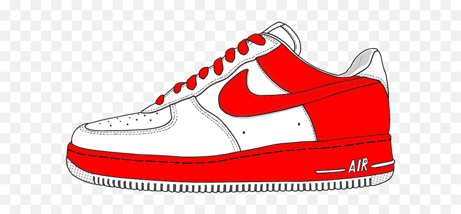 Red And White Air Force 1 - Nike Air Force 1 Template Emoji,Air Force 1 ...