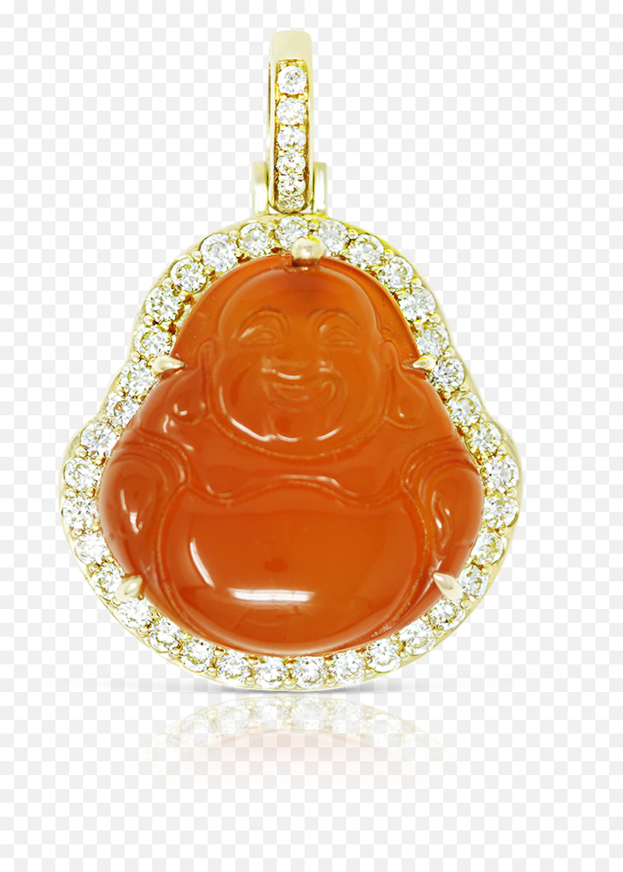 10k Yellow Gold Orange Buddha Jade Pendant 1 Emoji,Chain Emoji