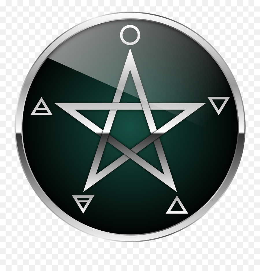 Pentacle Pentagram Wicca Sacred Pagan - Pentagram Green Transparent Background Emoji,Fire Emoji Png