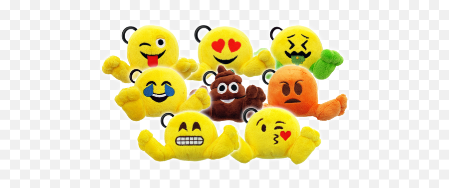 Plysj Emoji Nøkkelring - Emoji Bamse,Ark Emoji