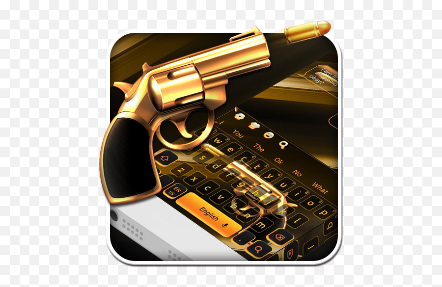 Download Gold Gun Theme Keyboard - Absolute Force For Trigger Emoji,Gun Emojis