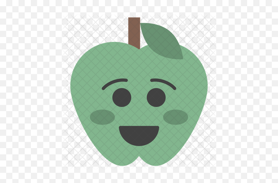 Smiling Apple Emoji Icon Of Flat Style - Granny Smith,Apple Laughing Emoji