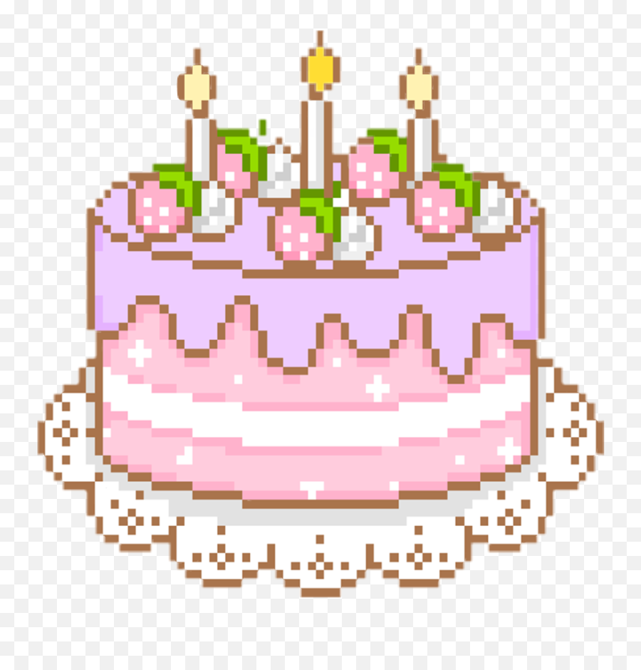 Birthday Cake Gif Clip Art - Pixel Birthday Cake Gif Emoji,Birthday Cake Emoticon Facebook