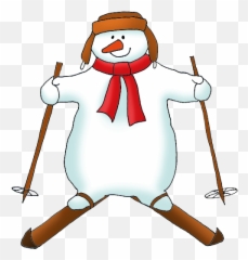 Skiing clipart christmas Transparent FREE - Snowman Clip Art Emoji