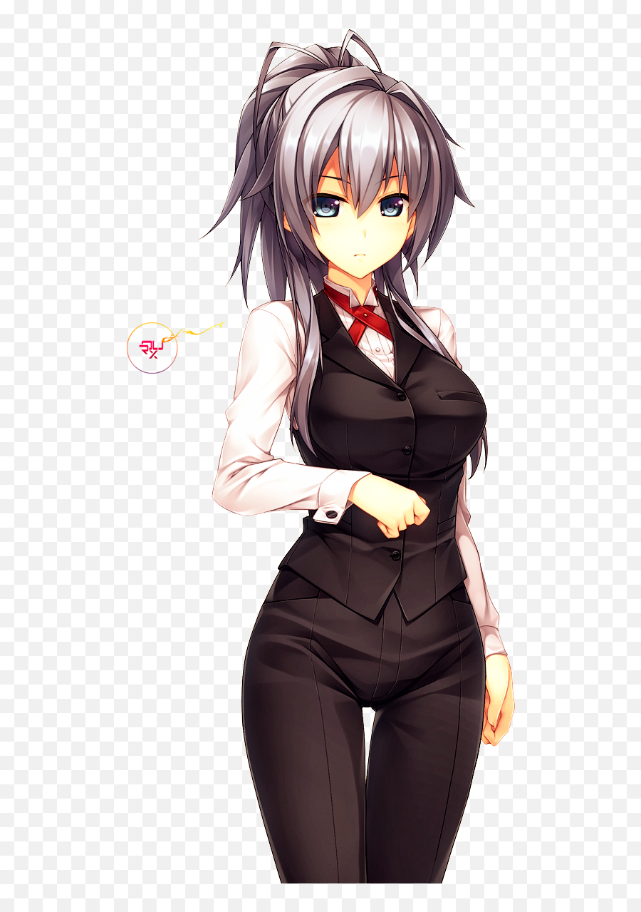 Animegirl Waitress Hotanime Hotgirl - Hot Wolf Anime Girls Emoji,Waitress Emoji