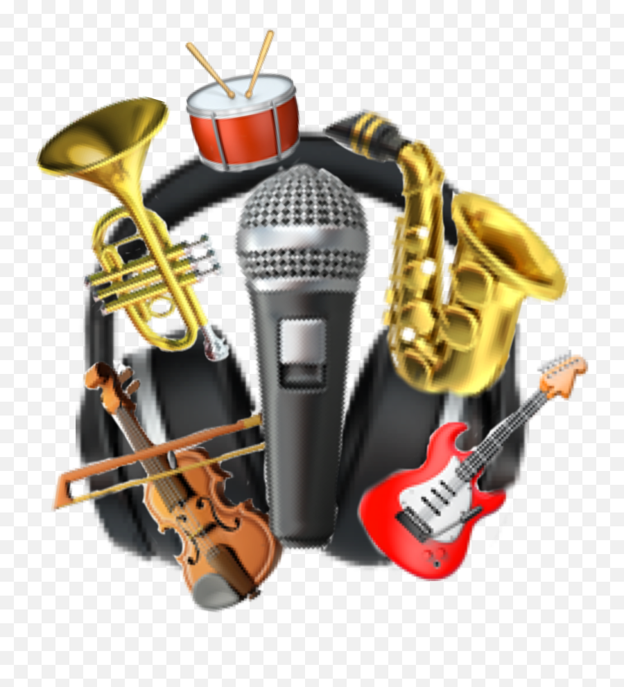 Music Emojis Guitar Sticker - Guitarist,Violin Trumpet Saxophone Emoji