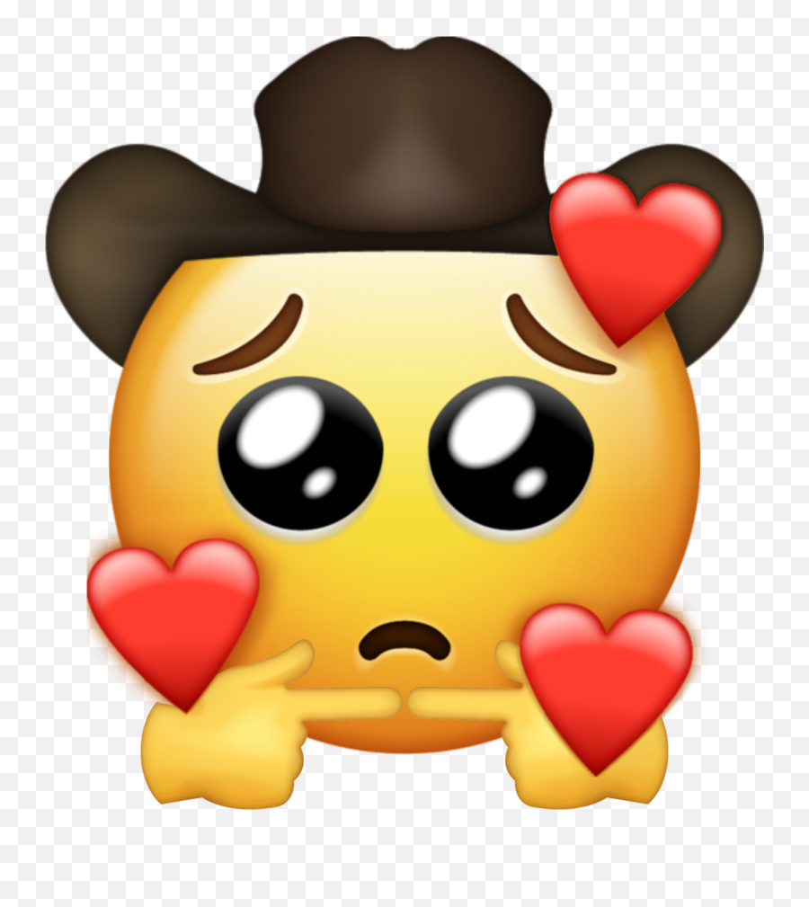 Emoji Hearts Yeeyee Yeehaw Sticker - Cute Shy Emoji,Heart Emoji Meme