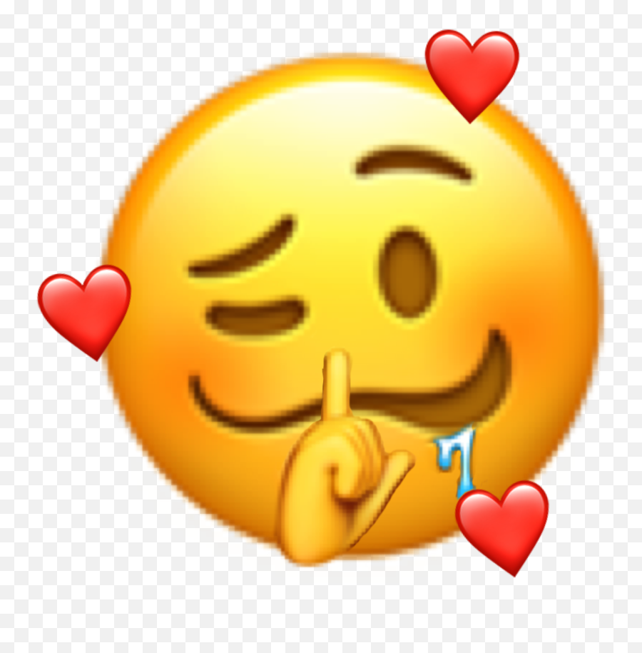 Emoji Shh Hearts Sticker - Happy,Shh Emoji